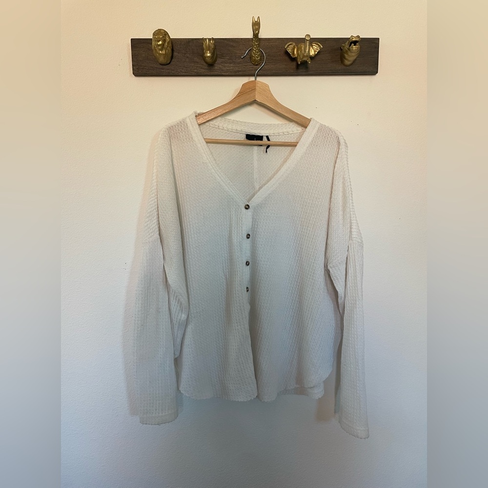 White Out from Under Oversized Thermal Cardigan